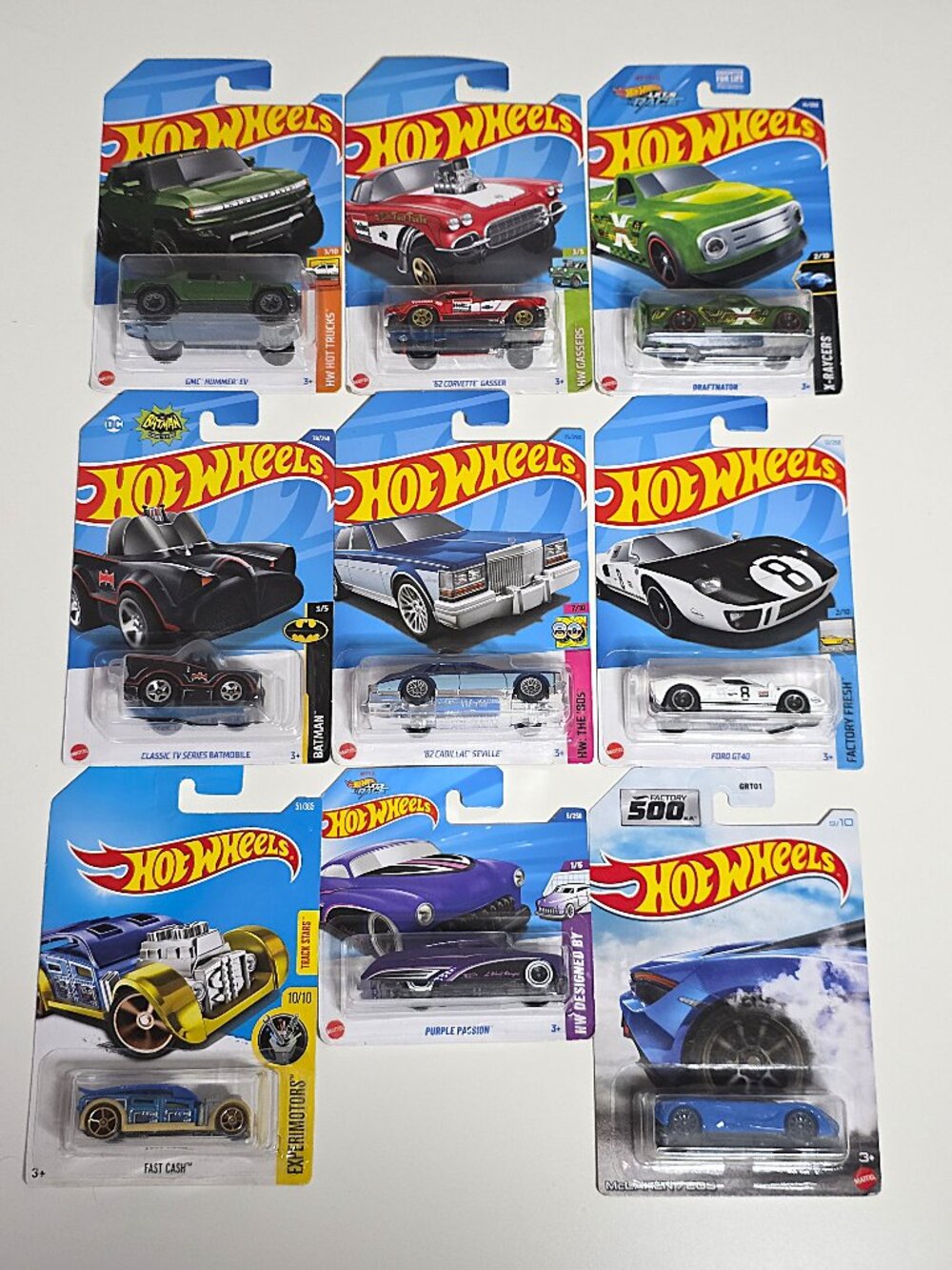 Bundle of 9 Mattel Hot Wheels